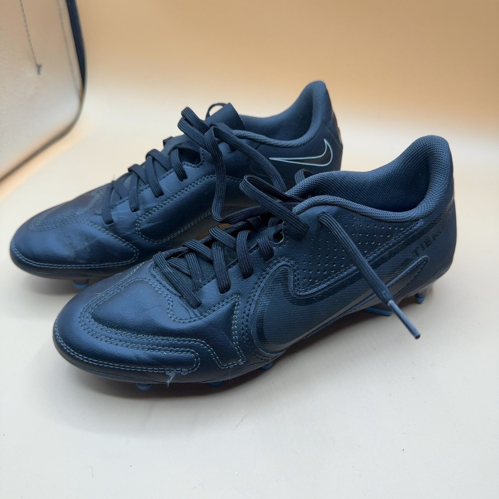 Nike Tiempo Legend 9 Soccer Cleats FG Black Blue DA1176-001 Size 7